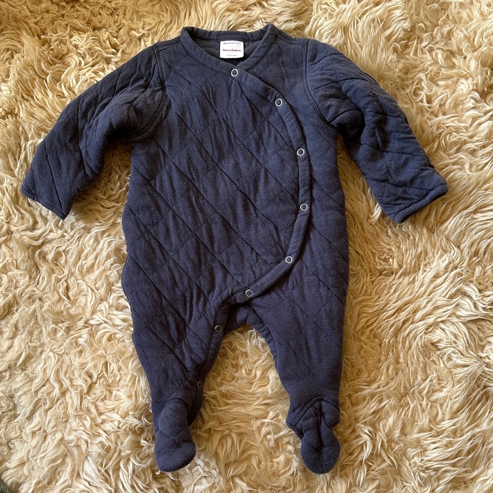 Hanna Anderson Navy Quilted Kids One Piece